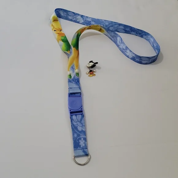 Vintage Tinkerbell Disney Lanyard with Mickey Pin