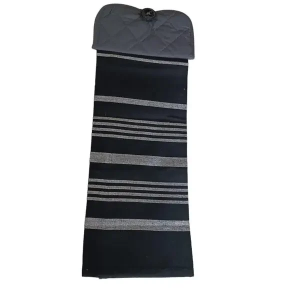 Handmade Striped Handmade Kitchen Towels Gift Black White Contemporary