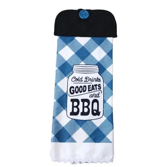 Handmade Kitchen Hanging Towel Home Decor Summer BBQ Blue