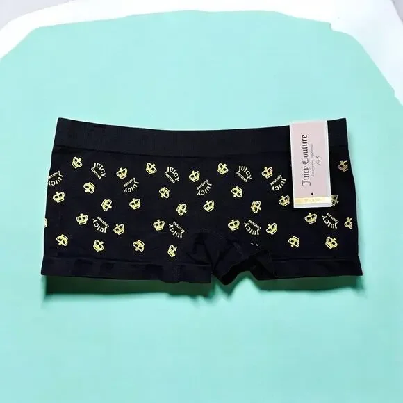 Juicy Couture Girls Black Boyshorts Panties Size M 8/10