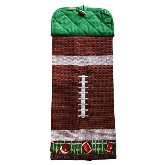 19 x 8 Football Themed Dish Towel New Handmade Party Gift Housewarming Gift FALL