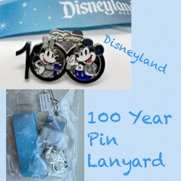 Disney Pin MickeyMinnie 100 Years Of Wonder Travel Club 2023 lanyard pass holder