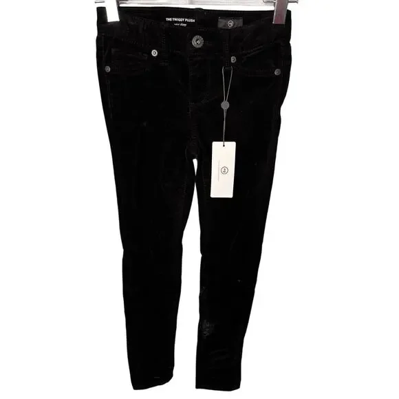 AG Adriano Goldschmied Girls The Twiggy Plush Super Skinny Pants 7 Black NWT