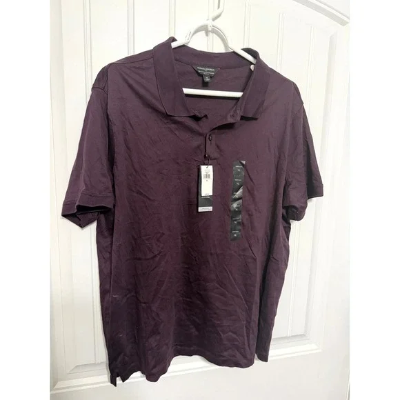 Banana Republic Polo Shirt Mens XL Purple Luxe Touch Performance Slim Fit NWT