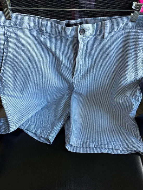 Banana Republic Aiden Shorts Mens 36 Seer Sucker Cotton Preppy Nautical Beach