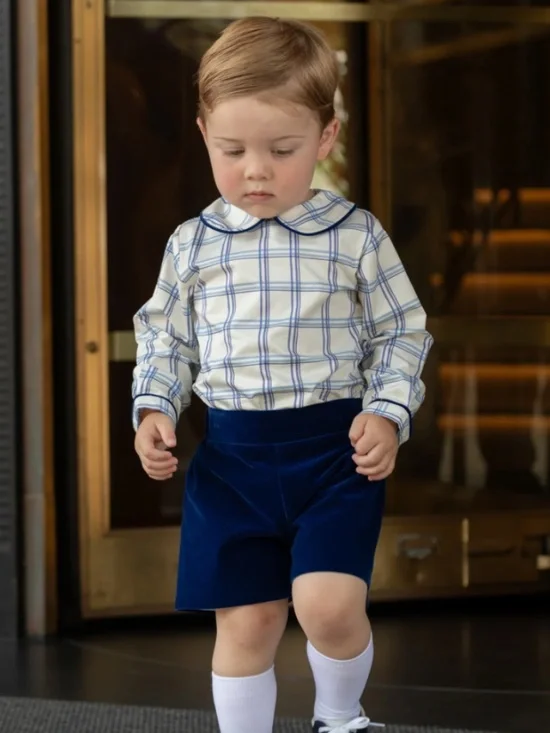 Henry Duvall ROBERT SHORTS IN BACK BAY BLUE VELVET (Size: 3T)