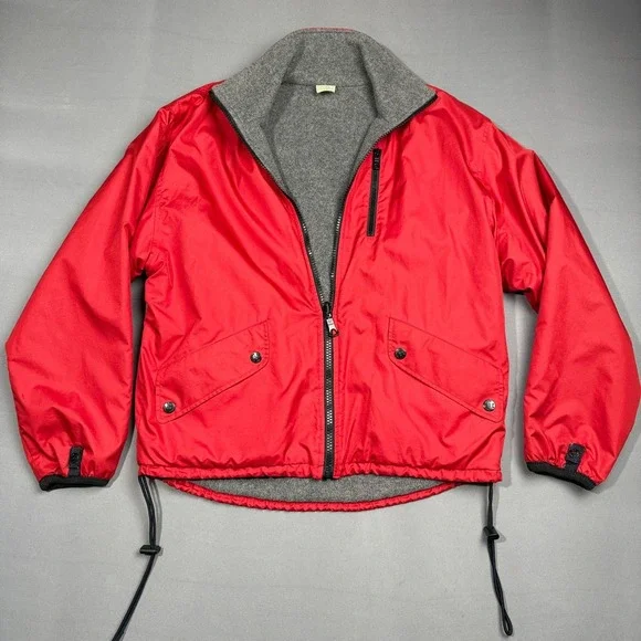 Banana Republic Fleece Lined Jacket Full Zip Pockets‎ Red Coat