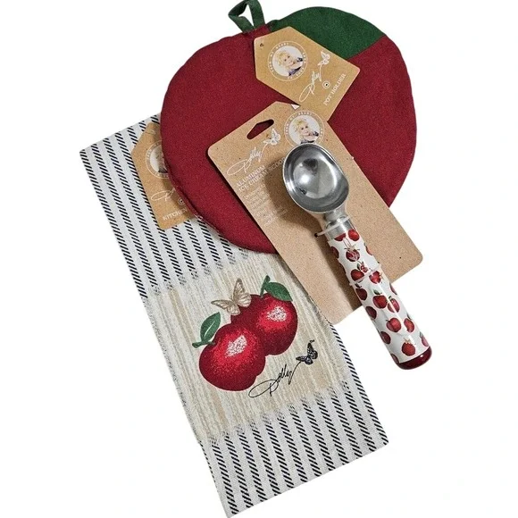 NWT Dolly Parton Kitchen Apple Hand Towel 15