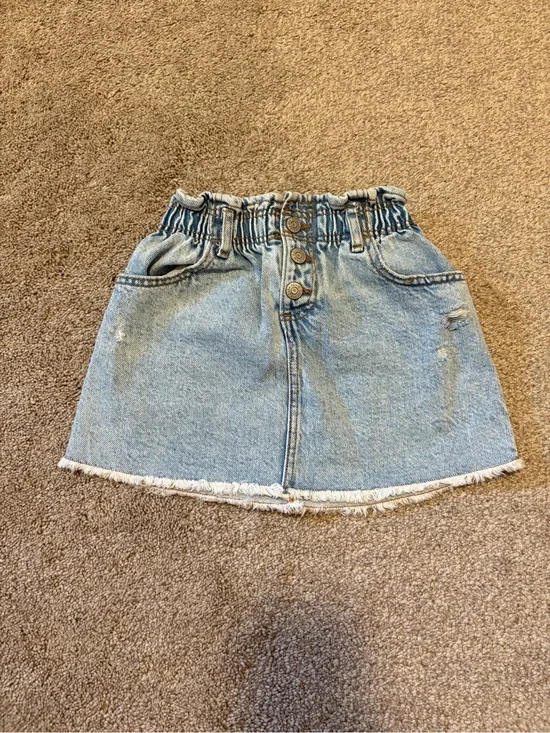 Zara Light Denim Paper Bag Skirt