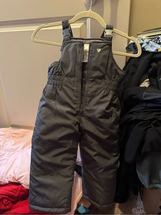 NWOT Kids Gray Insulated Snow Overalls