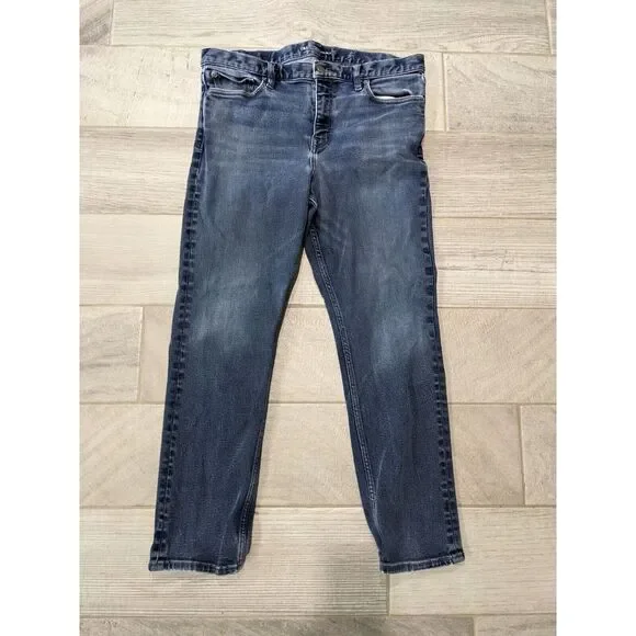 Banana Republic Legacy Jeans Mens 36x30 (36x29) Slim Fit Straight Leg Blue Denim