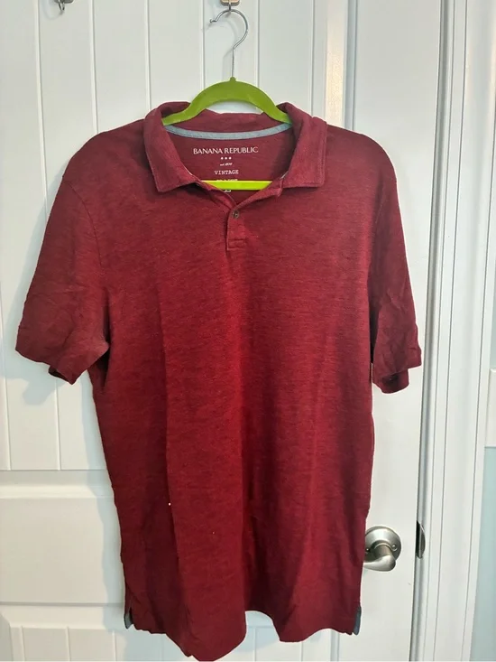 Banana Republic Men's Maroon Heather Polo