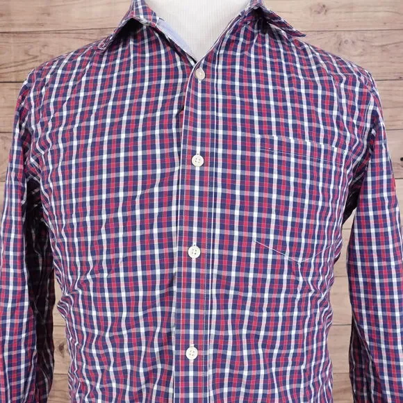 BANANA‎ REPUBLIC SOFT WASH GINGHAM CHECK BUTTON DOWN SHIRT MENS SIZE M MEDIUM
