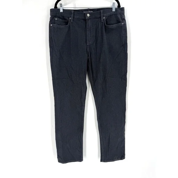 NWT Banana Republic Luxe Traveler Jean Mens 35x32 Dark Granite Wash Slim Fit‎ M