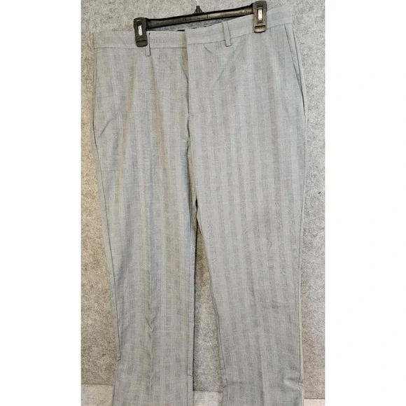 Banana Republic Men's Pants 35x32 Tailored Slim‎ Gray Stripe Preppy Career Y2K