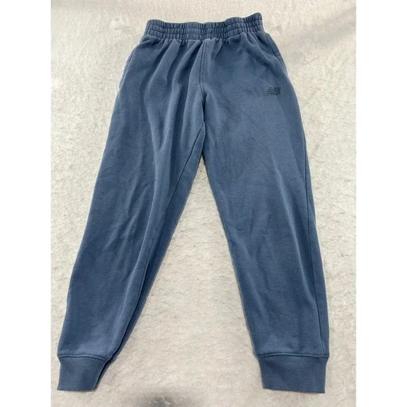 New Balance Boys Blue Fleece Jogger Sweatpants Size 12 Elastic Waist Athletic