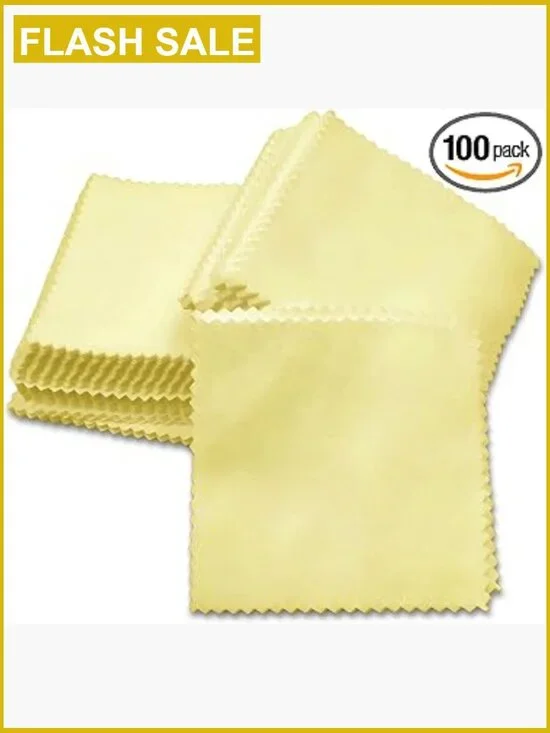 100 Premium Microfiber Jewelry Polishing Cloths Individually Wrapped