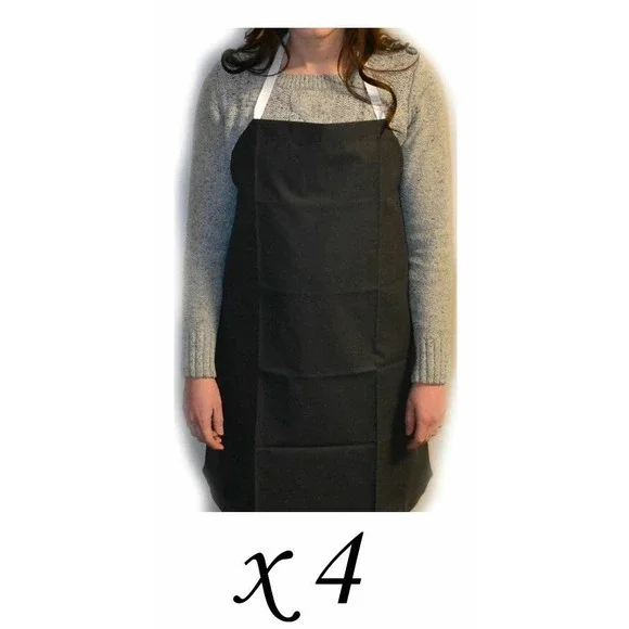 4 Eisco Rubber Apron Bibs - Waterproof & Chemical Resistant - Size Small 24