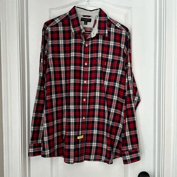 BANANA REPUBLIC Plaid Flannel Button Down Shirt Mens XL