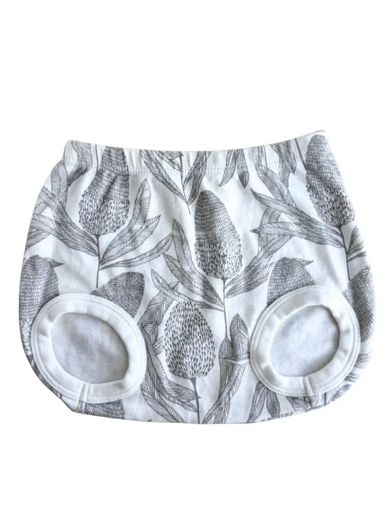 Wilson & Frenchy Baby Bloomers 6-12M Organic Cotton Banksia Floral Diaper Cover