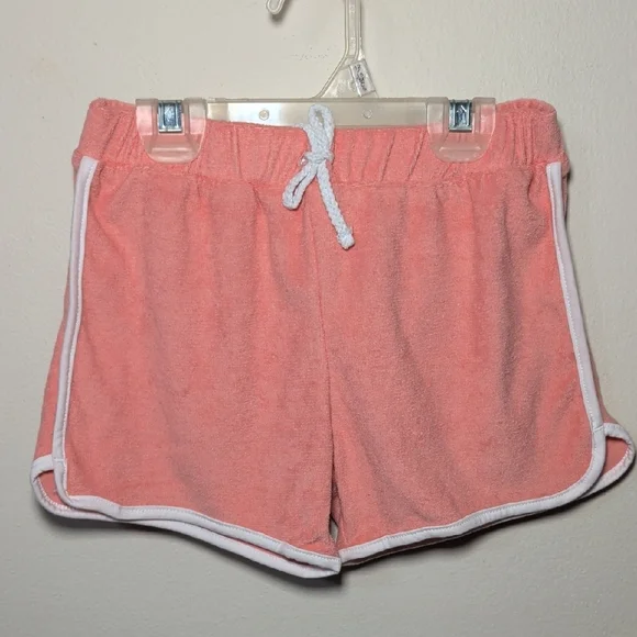 Velvet Fawn Pink Terry Cloth Shorts with White Trim Summer Sporty Girls Size 7