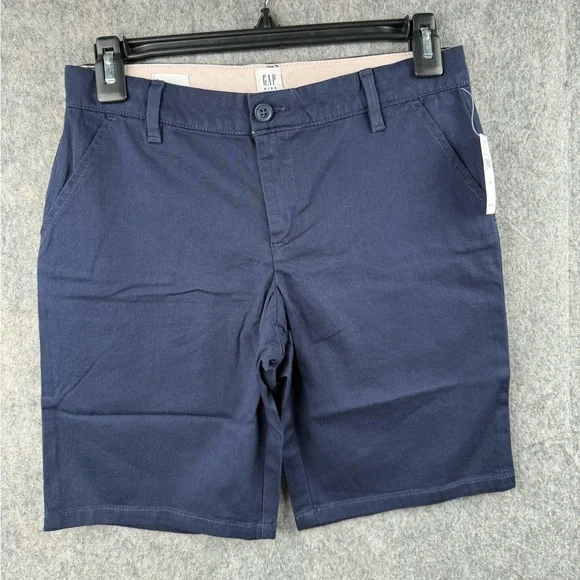 Gap Kids‎ Girl Size 8 Plus adjustable waist uniform chino shorts Nwt navy blue