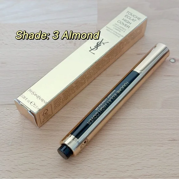 YSL TOUCHE ÉCLAT HIGH COVER RADIANT CONCEALER #3 Almond