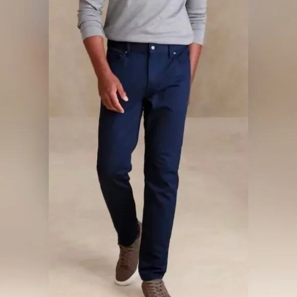NWT Banana Republic Men's‎ Navy Slim Fit Travel Jean Trouser Size 32X32