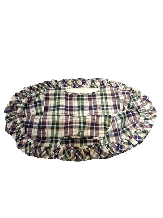 Longaberger Work Around Basket Liner #2049528 Woven Traditions Plaid Cotton New!