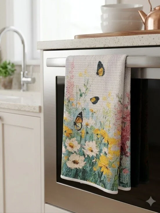 NEW! ​Monarch Meadow Waffle-Weave Kitchen Towel