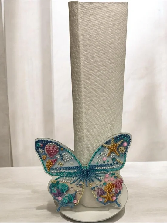 Diamond Art Butterfly Paper Towel Holder Sealed