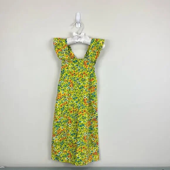 Vintage Alber Yellow Floral overalls 2T USA