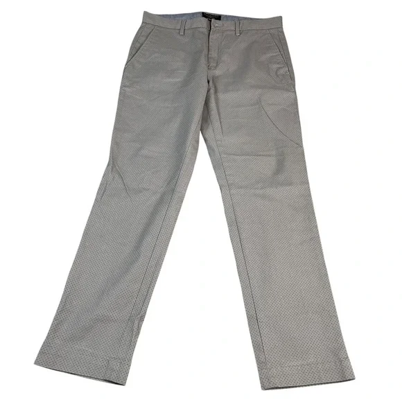 Banana Republic Mason Chino Pant 31x29 Paris Gray MicroPrint Cotton Stretch-READ