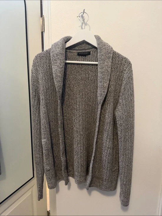 Vintage Banana Republic Gray Marled Shawl-Collar Cardigan
