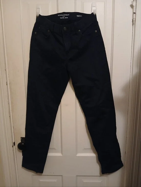 Banana Republic Navy Straight-Leg Travel Jeans 32x32