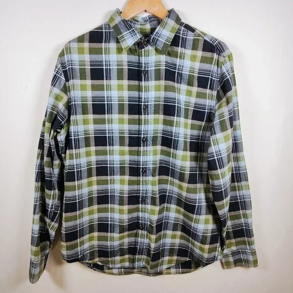 Banana Republic Men's Large‎ Luxe Flannel Grant Fit Plaid Long Sleeve Shirt