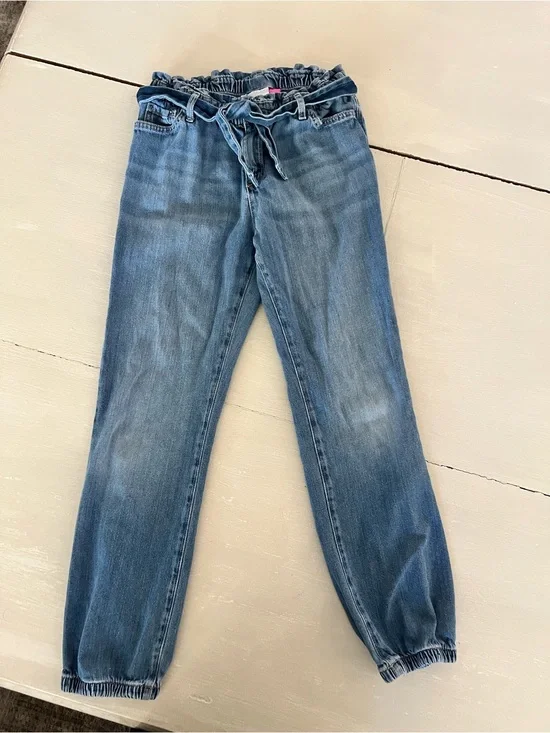 The Children’s Place Girls Paperbag Waist Denim Jogger Jeans Size 14 Tie waist