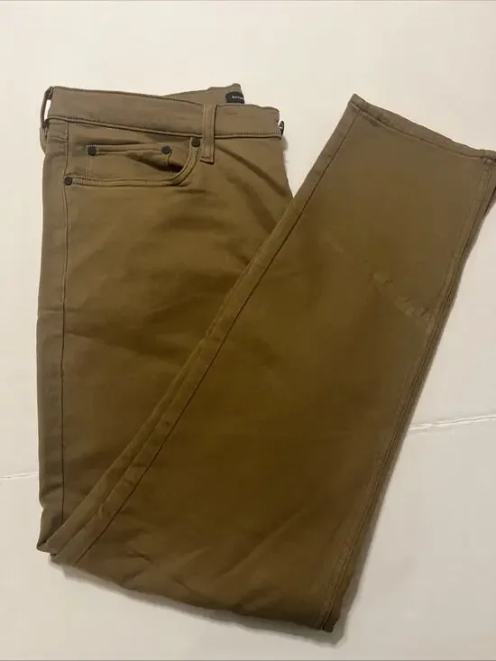 Banana Republic Men's 5 Pocket Pant Slim Fit Stretch Fabric Dark Tan Size 36x32