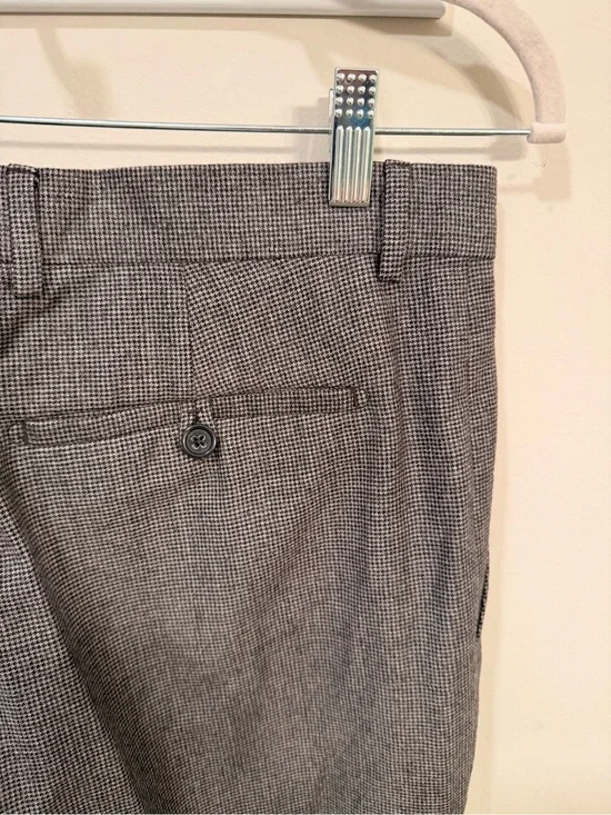 Banana Republic Men's 100% Wool Dress Pants 34/34 Brown Houndstooth