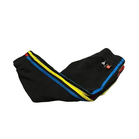 Lego Adidas Hoops Sweat Pants Boys 4T Joggers Black Red Yellow Blue Basketball