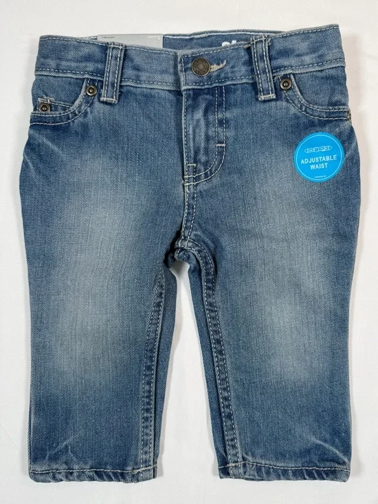 NWT CARTER’S Baby Boys Straight Fit Adjustable Waist Jeans 6M Everyday NEW