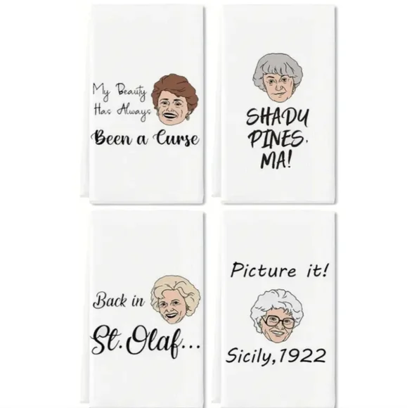 Golden Girls 4 Pack of Kitchen Towels