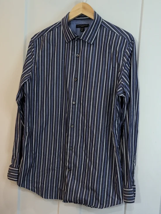 Banana Republic Light Blue Textured Fitted Shirt