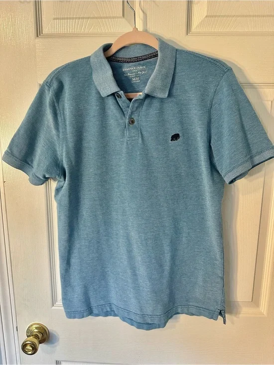 Banana Republic Men's M Heathered Sky Blue Polo
