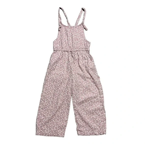 Cat & Jack Mauve Floral Jumpsuit GIRLS M (7/8)