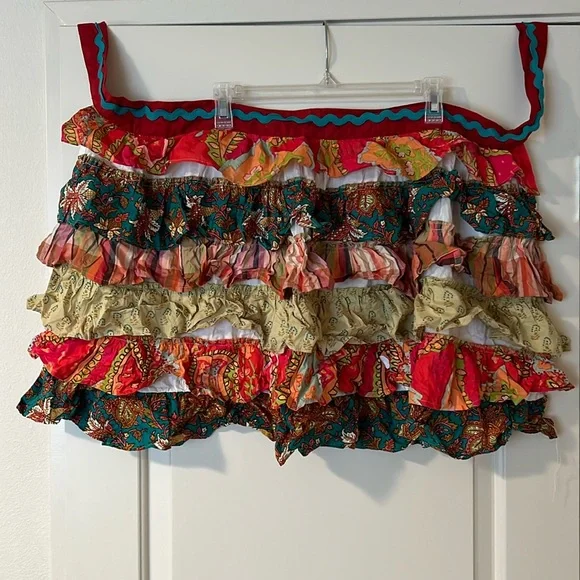 Multi-Colored Ruffled Tiered Apron