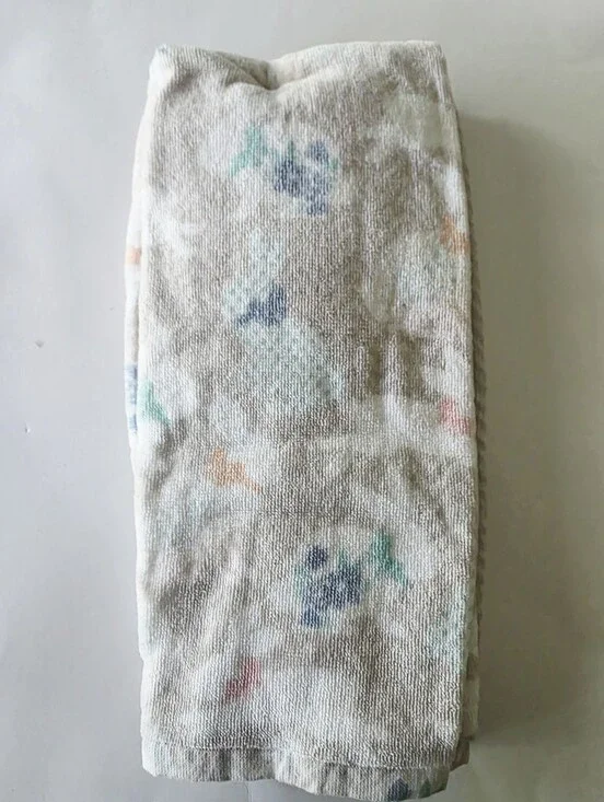 Soft Terry Cloth Dish Towels with Pastel Bunny Rabbits. Set Of Two