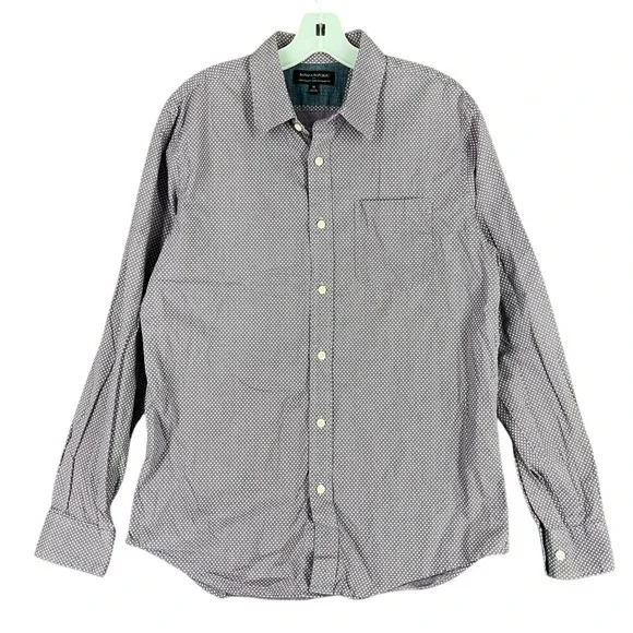 Banana Republic Mens Standard Fit Dress Shirt Medium Purple Stretch‎ Soft Wash
