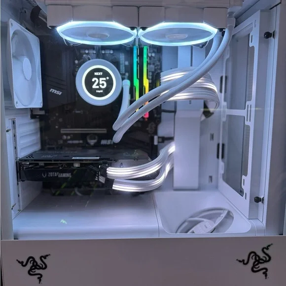 White Gaming PC with RGB Lighting