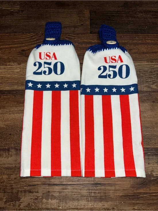 USA 250 Patriotic 4th of July Kitchen Towel Set